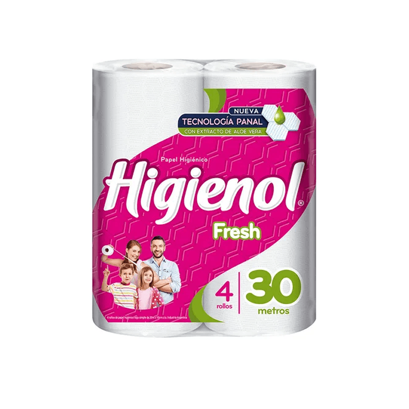 Higienol Hoja Simple Aloe Vera 30m 4 rollos